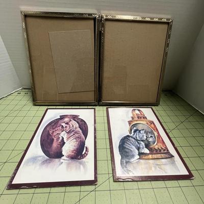 Vintage Gold Frames and Kitten Prints