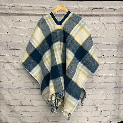 Plaid Poncho Sweater