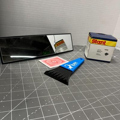 Stant Fuel Cap, Ice Scraper, Rear View Mirror Extender