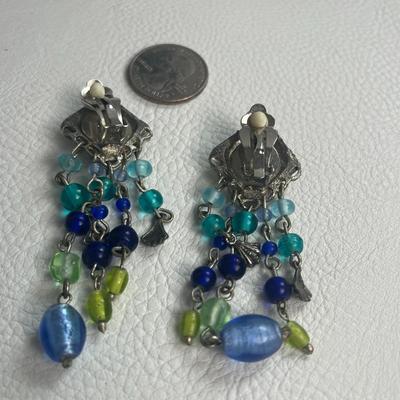 Green & Blue Beaded Necklace with Earrings (4)