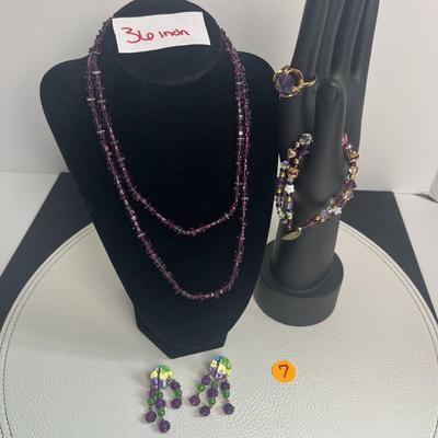 Beaded Necklace, Bracelet, Ring, and Earrings (7)