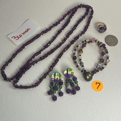 Beaded Necklace, Bracelet, Ring, and Earrings (7)