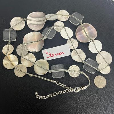 Chico's Silver Beaded Necklace, Ring, and Earrings (9)