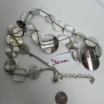 Chico's Silver Beaded Necklace, Ring, and Earrings (9)