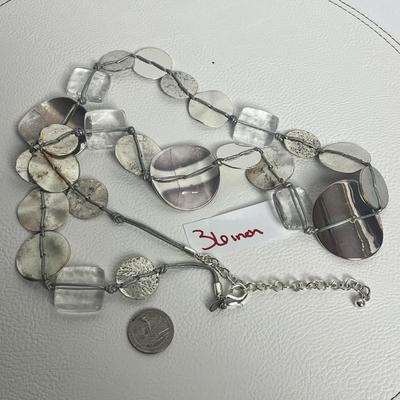 Chico's Silver Beaded Necklace, Ring, and Earrings (9)