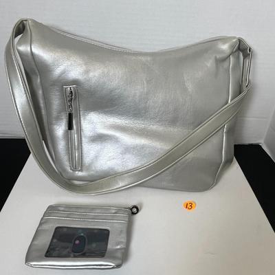 Metallic Silver Purse with matching Wallet (13)