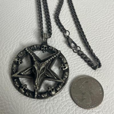 Baphomet Goat Pendant Necklace and Gothic Ring (15)