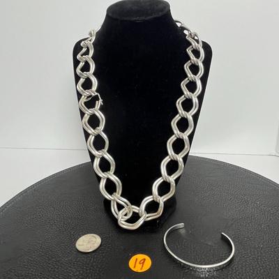 Silver Chain Necklace and Bracelet (19)