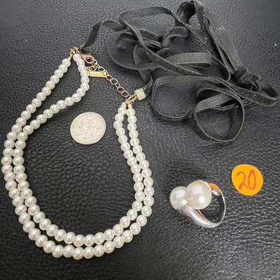 Sugarfix Faux Pearl Necklace and Ring (20)