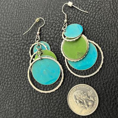 Blue & Green Beaded Necklace with Earrings (29)