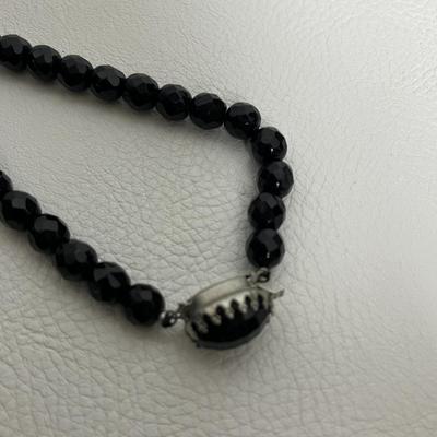 Black Beaded Necklace and Ring (30)