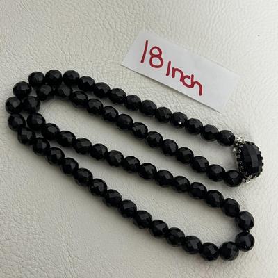 Black Beaded Necklace and Ring (30)