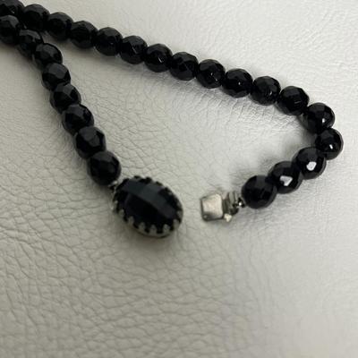 Black Beaded Necklace and Ring (30)