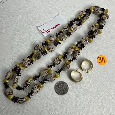 Seashell Beaded Necklace and Earrings (34)