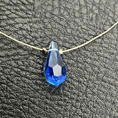 Yellow Statement Necklace, Blue Pendant Necklace, and Bracelet (37)