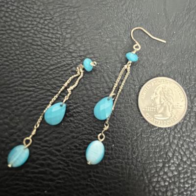 Silver Necklaces and Blue Earrings (45)