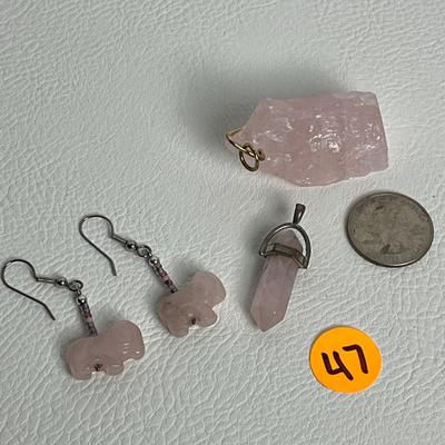 Rose Quartz Pendants and Earrings (47)