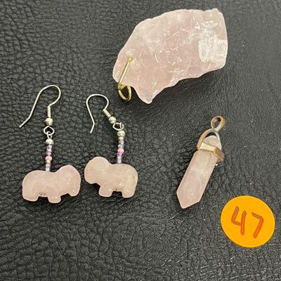 Rose Quartz Pendants and Earrings (47)