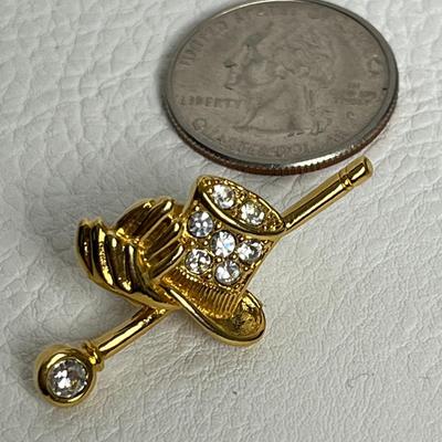 Gold Necklace, Earrings, and Pin (54)