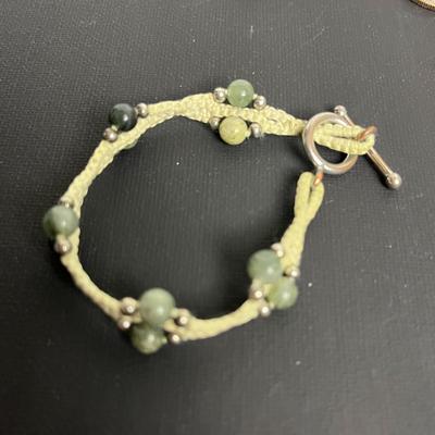 Gold Chain, Glass Pendant, and Bracelet (57)