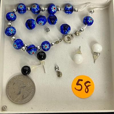 Glass Beaded Bracelet and Earring Studs (58)