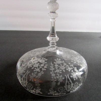 Lot 95: Vintage Cambridge Glass Diane Pattern Tall Compote