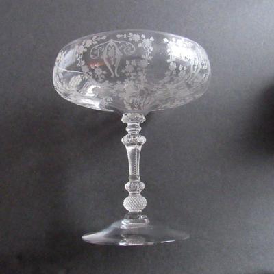 Lot 95: Vintage Cambridge Glass Diane Pattern Tall Compote
