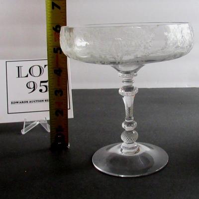 Lot 95: Vintage Cambridge Glass Diane Pattern Tall Compote