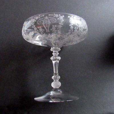 Lot 95: Vintage Cambridge Glass Diane Pattern Tall Compote