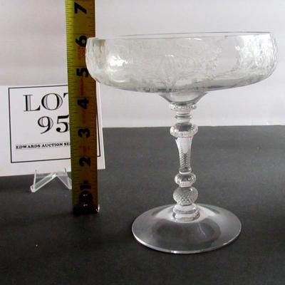 Lot 95: Vintage Cambridge Glass Diane Pattern Tall Compote