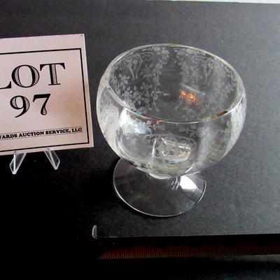 Vintage Cambridge Glass Diane Pattern Footed Mayo