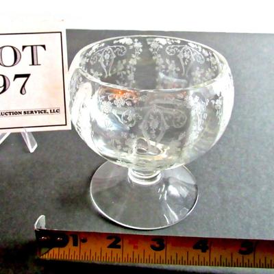 Vintage Cambridge Glass Diane Pattern Footed Mayo