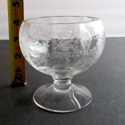 Vintage Cambridge Glass Diane Pattern Footed Mayo