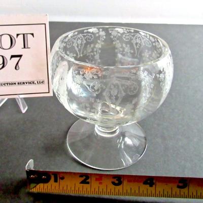 Vintage Cambridge Glass Diane Pattern Footed Mayo