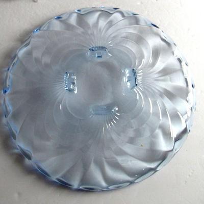 Beautiful Vintage Large Cambridge Glass Co Blue Caprice Tray