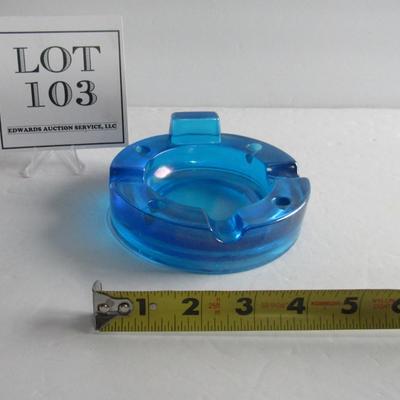 Vintage Fenton Iridized Match and Cigarette Holder Ashtray