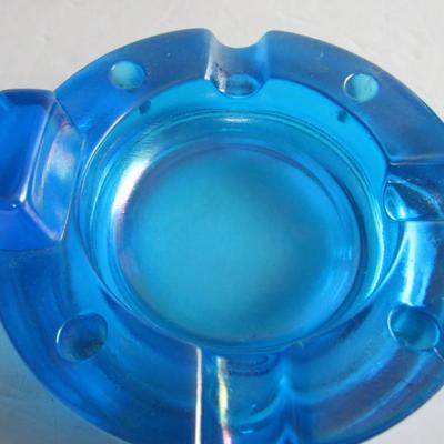 Vintage Fenton Iridized Match and Cigarette Holder Ashtray