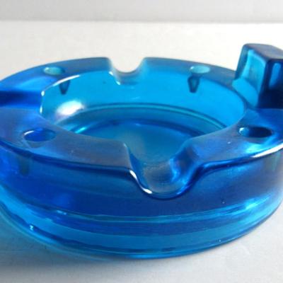 Vintage Fenton Iridized Match and Cigarette Holder Ashtray