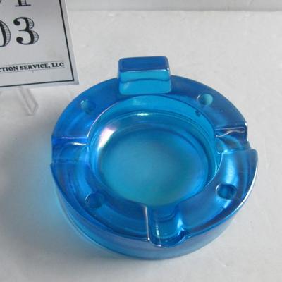 Vintage Fenton Iridized Match and Cigarette Holder Ashtray