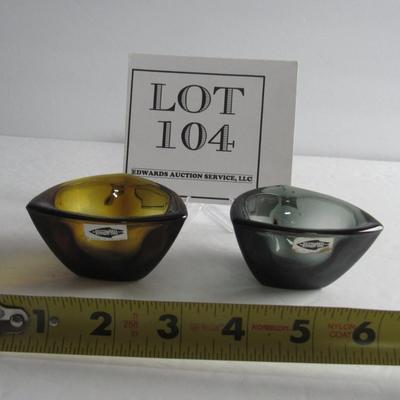 Two Vintage MCM Nuutajarvi Notsio Finland Small Dishes