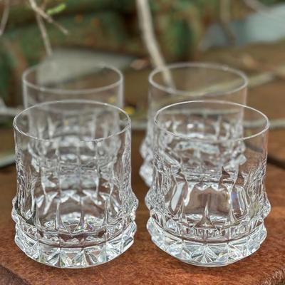 Rosenthal Holdfast Pattern Double Old Fashion Glasses Set of 4.