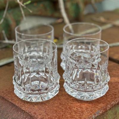 Rosenthal Holdfast Pattern Double Old Fashion Glasses Set of 4.