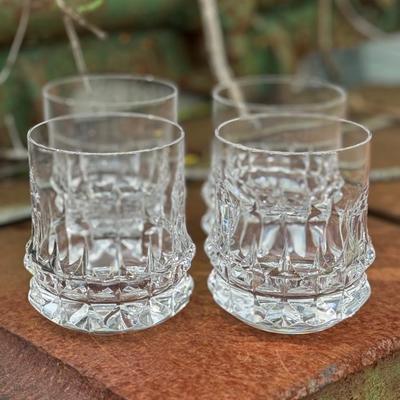 Rosenthal Holdfast Pattern Double Old Fashion Glasses Set of 4.