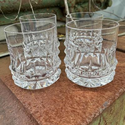Rosenthal Holdfast Pattern Double Old Fashion Glasses Set of 4.