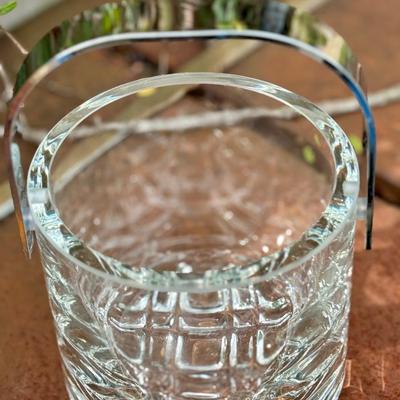 Lovely Petite Ice Bucket with Stainless Handle and Tongs