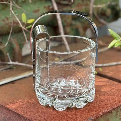 Lovely Petite Ice Bucket with Stainless Handle and Tongs