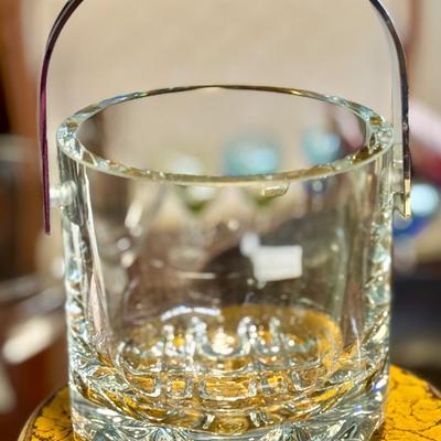 Lovely Petite Ice Bucket with Stainless Handle and Tongs