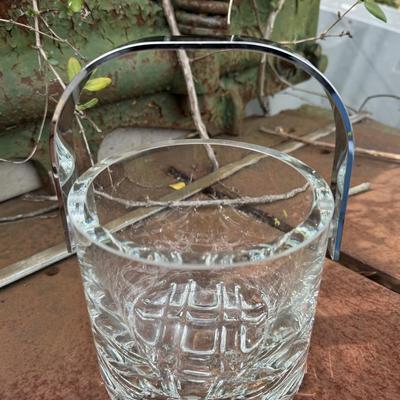Lovely Petite Ice Bucket with Stainless Handle and Tongs