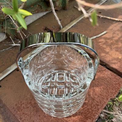 Lovely Petite Ice Bucket with Stainless Handle and Tongs