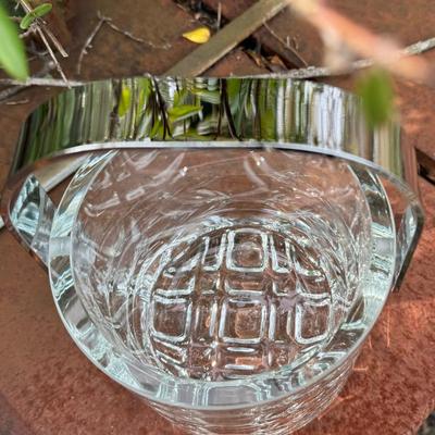 Lovely Petite Ice Bucket with Stainless Handle and Tongs